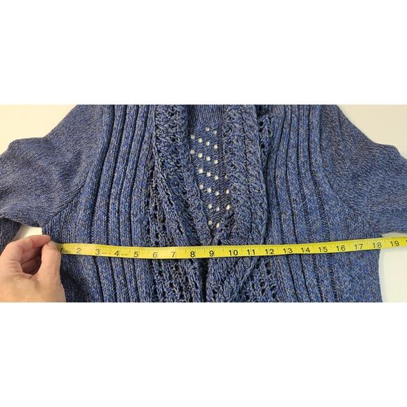 Eddie bauer circle knit cardigan blue warm winter EUC M tunic long length EUC - Picture 6 of 7